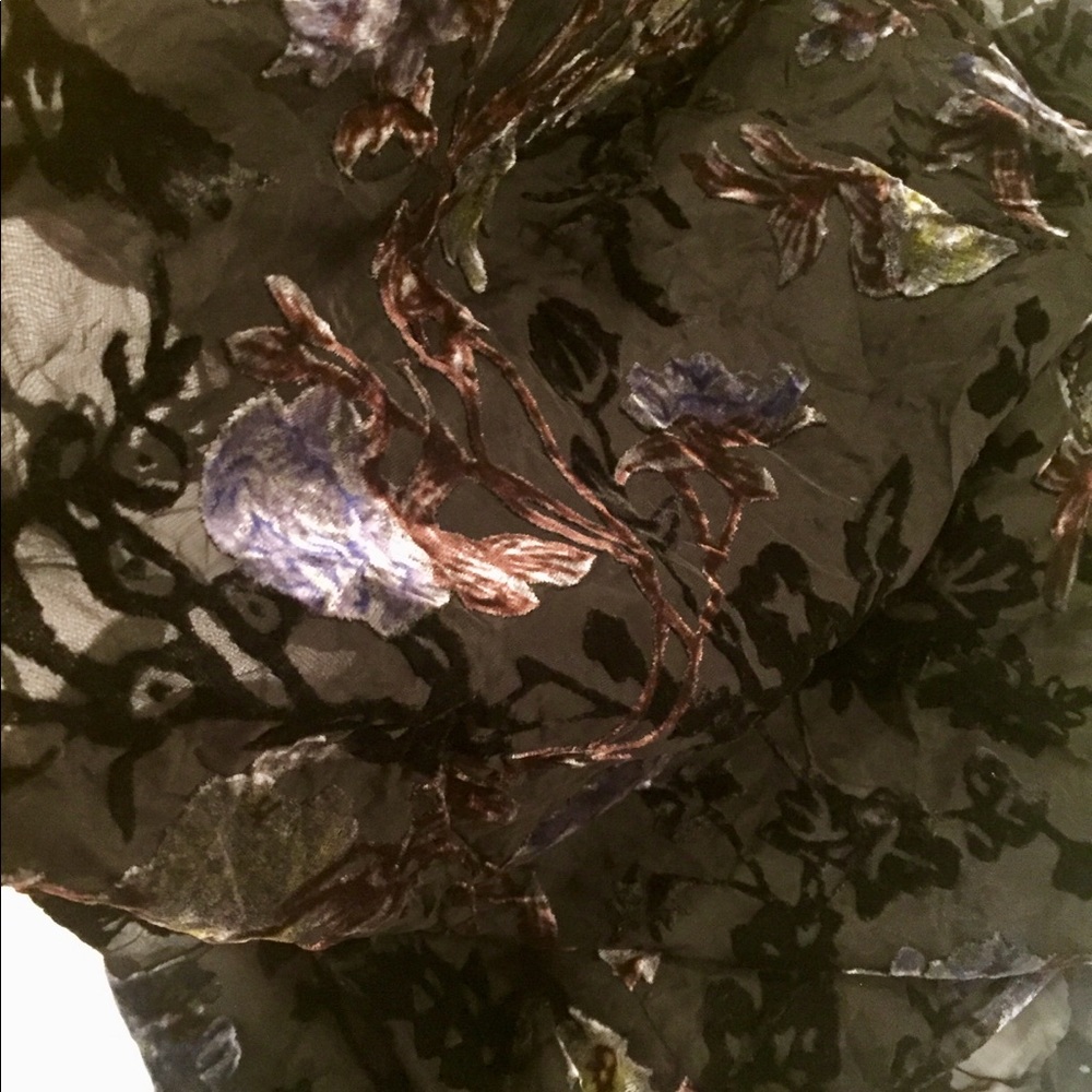 ABS Dark Floral Velvet Whimsy Goth Dress - Picture 5 of 11